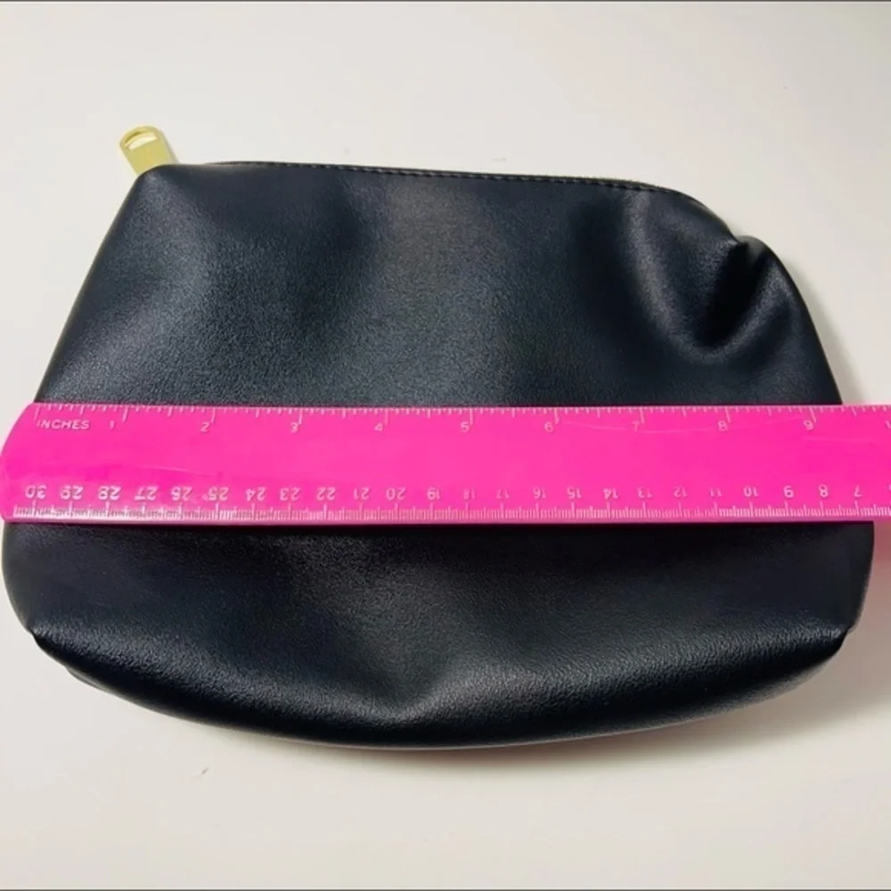 Steve Madden solid black makeup pouch or clutch